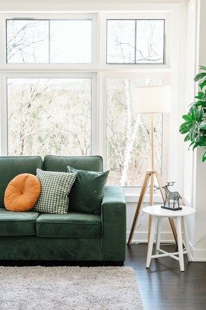 Smart TV, fireplace, video games