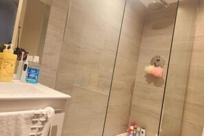 Dusche, Handtücher, Toilettenpapier