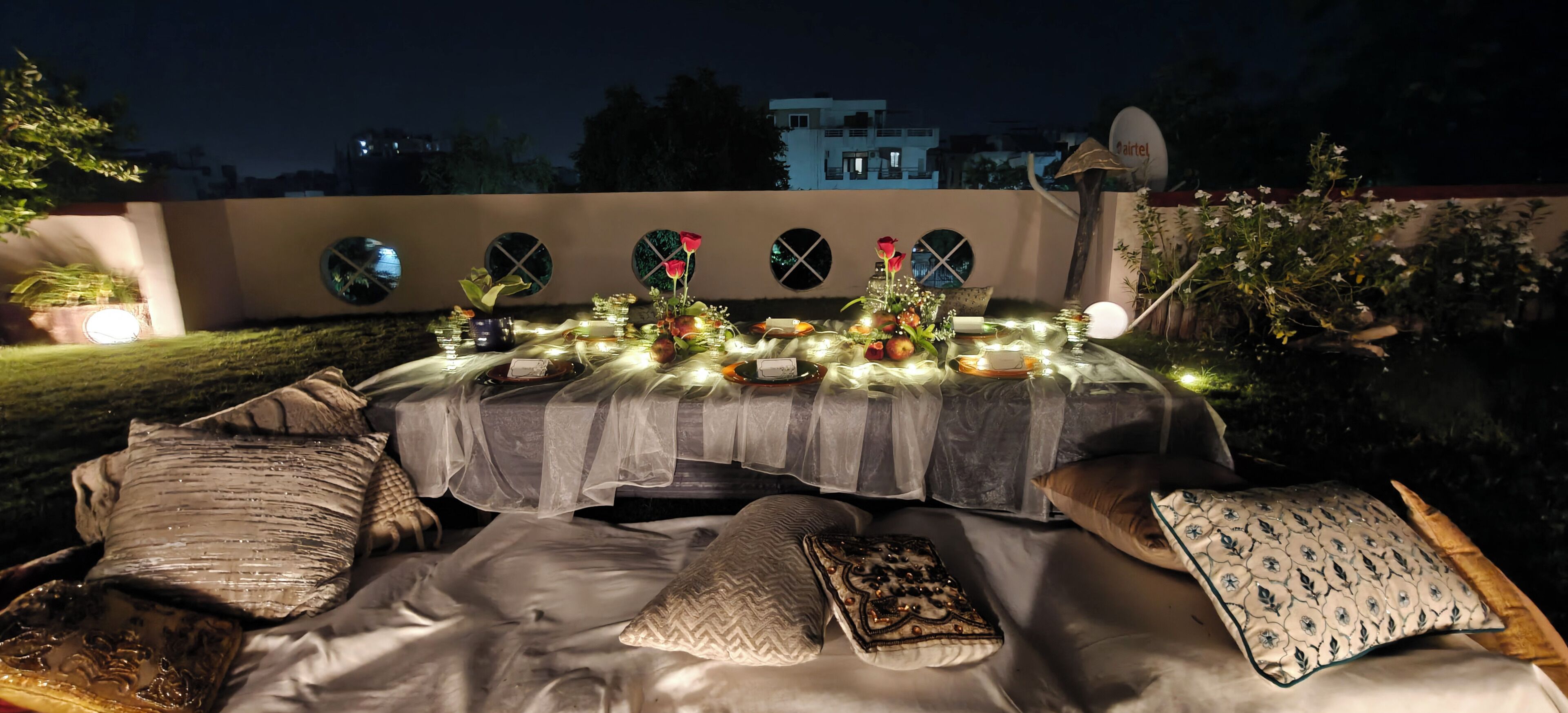 Outdoor banquet area