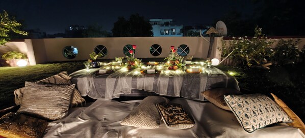 Outdoor banquet area