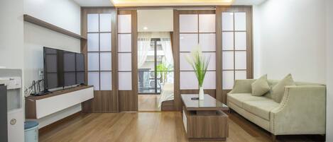 Standard Apartment, City View | Premium bedding, pillow-top beds, in-room safe, individually furnished