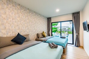 Villa, bassengutsikt | 4 soverom, wi-fi (inkludert) og sengetøy