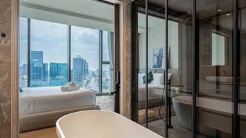 Premium Apartment, 3 Bedrooms, City View | Memory foam beds, in-room safe, desk, laptop workspace