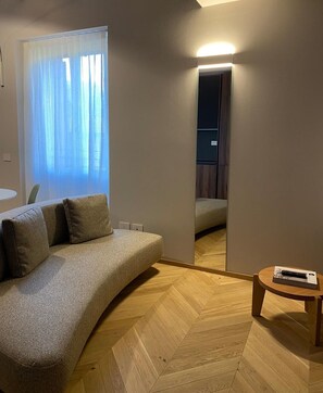 Living area - One bedroom apartment- Bandello 22 (Milan)