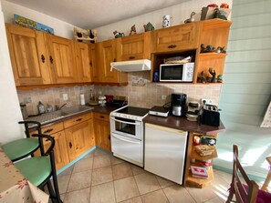 Fridge, microwave, dishwasher - Apartment in village center with balcony and outdoor parking (La Chapelle-d'Abondance)