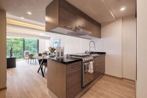 Microwave, oven, stovetop, coffee/tea maker