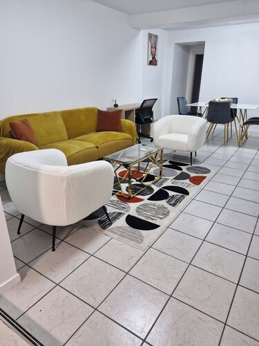 Bright and comfortable, with garden