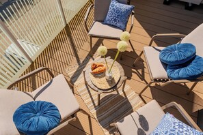 Appartement Deluxe, coin cuisine, en bord de plage | Balcon