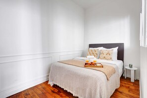 1 bedroom, desk, iron/ironing board, travel cot
