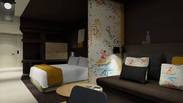 Caja fuerte, tabla de planchar con plancha, cunas gratuitas