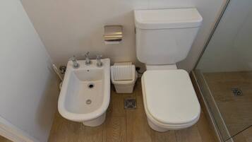 Ducha, secador de pelo, bidet, toallas