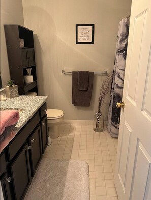 Asciugacapelli, asciugamani, sapone, shampoo