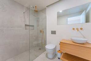 Ducha, secador de pelo, toallas