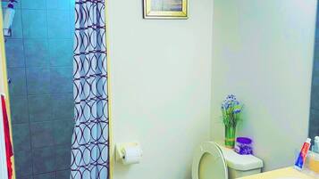 Sèche-cheveux, serviettes fournies, savon, papier toilette