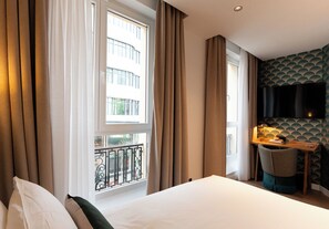 Deluxe Double Room, City View | Premium bedding, down comforters, free minibar items, in-room safe