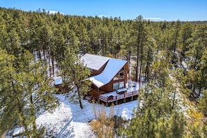 Exterior - Private Family Cabin + Hot Tub + Loft + Sleeps 30 + Steps from Woodland Lake! (Pinetop-Lakeside)
