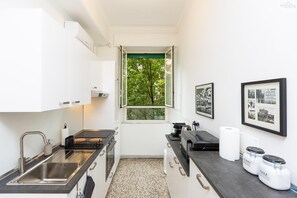 Fridge, microwave, stovetop, dishwasher
