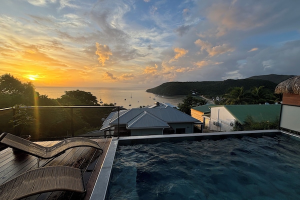 vue au couché de soleil