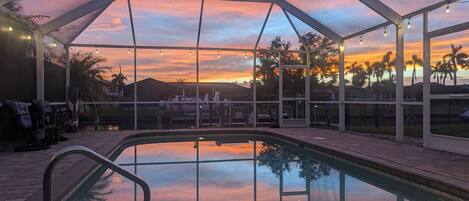 Outdoor pool, a heated pool