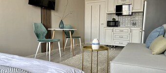 "Oasis" cozy studio with mountain view, WiFi and AC in Almaty