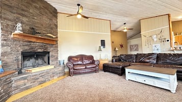 Smart TV, fireplace, video games