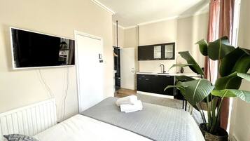 1 bedroom, iron/ironing board, Internet, bed sheets