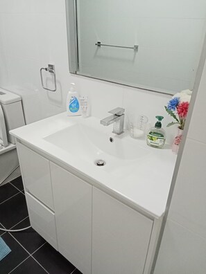 Hair dryer, towels, soap, toilet paper - Peaceful stay @ Sydney Brand New Apartment  (Wiley Park)