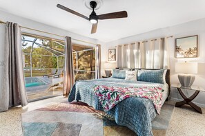 3 habitaciones, tabla de planchar con plancha y cuna de viaje