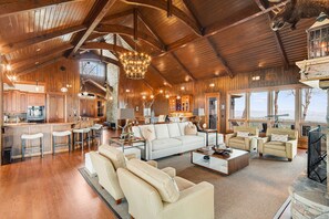 Smart TV, fireplace, video games, ping pong
