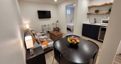 Cozy basement unit near restaurants, bars, stores, bus stations, and hospital.