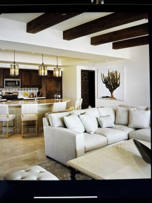 Living area - Luxurious 2-bdrm Penthouse Suite at 5-Star Grand Solmar Pacific Dunes Golf & Spa (Cabo San Lucas)