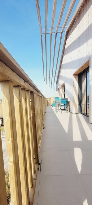 Terrace/patio - New 3* apartment for 4 to 6 people, 140m from the beach "Les Ailes" in Mimizan (MIMIZAN PLAGE)
