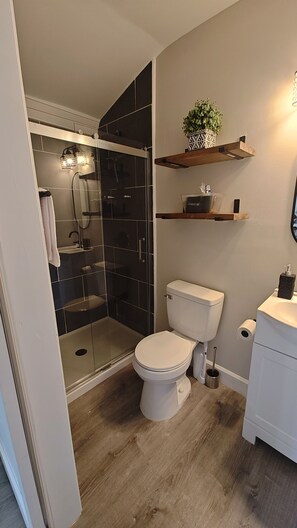 Haartrockner, Handtücher, Seife, Toilettenpapier