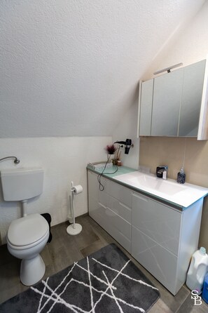 Hårføner, håndklær, såpe og sjampo