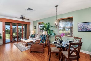 TV, DVD player, books, offices