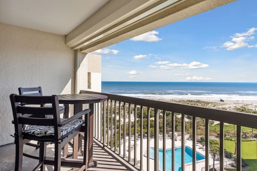 Oceanfront condo with pool, tennis, beach access, and unobstructed views