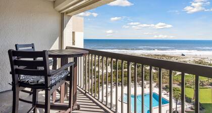 Oceanfront condo with pool, tennis, beach access, and unobstructed views
