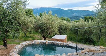 Remote cottage with valley views