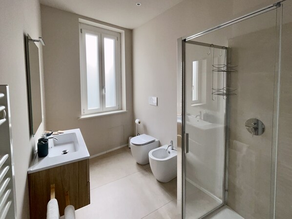 Shower, hair dryer, towels - San Martino Suite (Pavia)