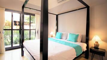 Deluxe-huvila, merinäköala | 3 makuuhuonetta, tallelokero huoneessa, silitysrauta/-lauta