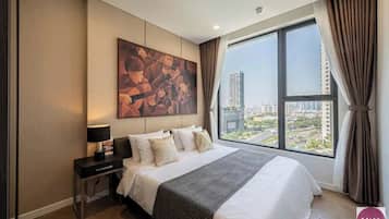 Departamento Premium, 1 habitación, patio, vista a la ciudad | 1 habitación, camas con efecto memoria y minibar