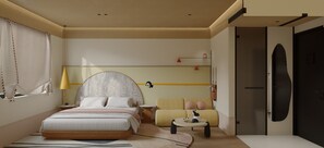 记忆海绵床垫、遮光窗帘、免费 WiFi、床单