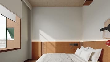 Habitación de diseño doble | Colchones viscoelásticos, cortinas opacas, wifi gratis y ropa de cama