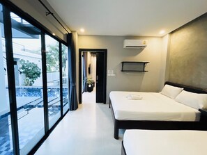 Villa, bassengutsikt | 3 soverom, wi-fi (inkludert) og sengetøy