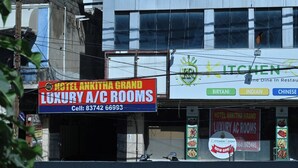 Hotel Ankitha Grand with a sign for Luxury A/C Rooms and a Kitchen Room. - Hotel Ankitha Grand (Hyderabad)