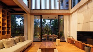 Deluxe Villa, 4 Bedrooms, Private Pool | Living area | 32-inch flat-screen TV with digital channels, TV - Villa Pakuk by Alfred in Bali (Canggu)