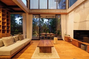 Deluxe Villa, 4 Bedrooms, Private Pool | Living area | 32-inch flat-screen TV with digital channels, TV