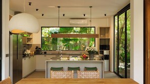 Deluxe Villa, 4 Bedrooms, Private Pool | Private kitchen | Espresso maker, fridge, microwave, oven - Villa Pakuk by Alfred in Bali (Canggu)