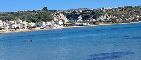 Beach nearby, sun loungers