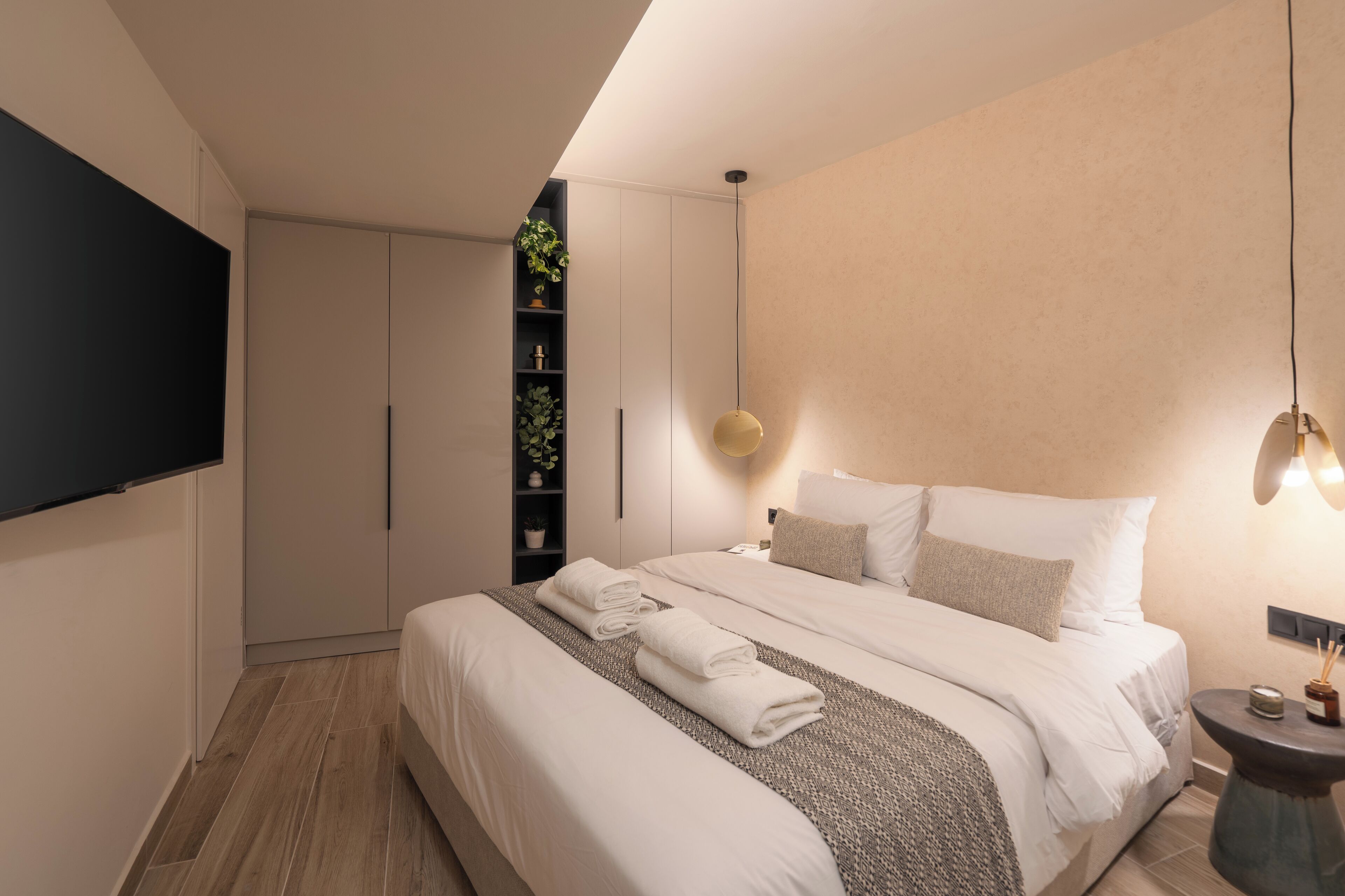 Departamento urbano, 1 habitación, para no fumadores, cocina | 1 habitación, caja de seguridad en la habitación y cortinas blackout 